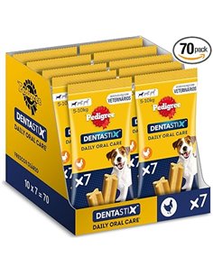 Pedigree Dentastix Snack Dental para la Higiene Oral de Perros Pequeños (10 Paquetes de 7ud)
