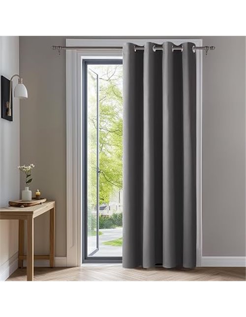 Deconovo Cortina Opaca para Dormitorio y Salón, Cortina Térmica para Ventanas Aislante del Frío y Calor con Ojales, Reduce la En