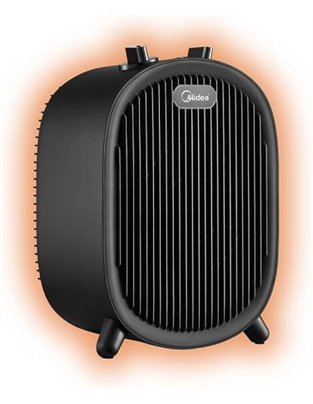MIDEA Calefactor Baño Bajo Consumo 2000W | Calefactor Eléctrico con Función Aire Frío y 2 Niveles de Potencia | Calentador Porta