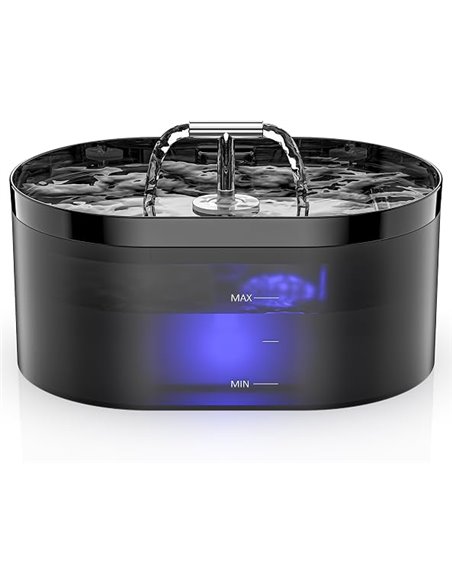 Fuente automática para Gatos, 2,2 l, con Bomba ultrasilenciosa, Filtro de carbón Activo, para Interiores, para Gatos, Perros y O