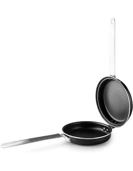 IBILI - Sarten para tortilla mini I-CHEF, 14 cms, Aluminio, Mango de Acero Inoxidable, Antiadherente, Apto para induccion