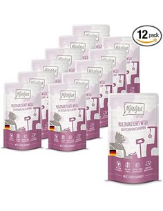 MjAMjAM - Comida húmeda premium para gatos - Quetschie - juego culinario con arándanos frescos, pack de 12 (12x125g), sin cereal