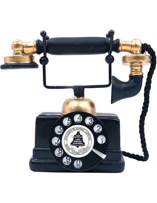 Decorative Antique Creative Retro Rotating Resin Telephone - Decoration for Bar, Home, Office - Decorative Lace for Home
