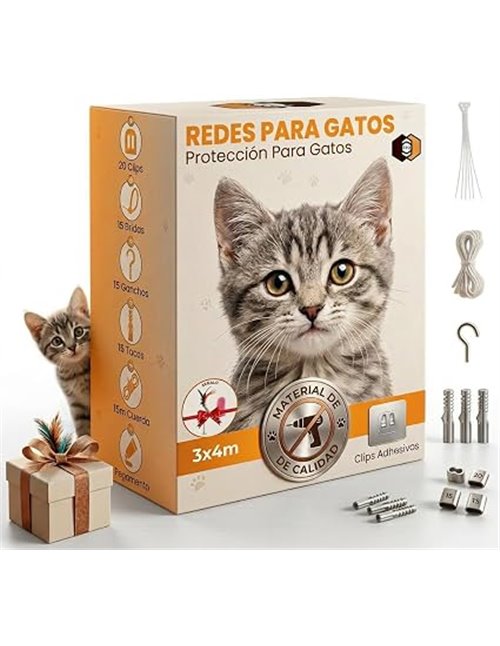 FR3® Red para Gatos Transparente 3x4m | Malla de Seguridad Invisible para Balcones, Terrazas y Ventanas | Alta Resistencia UV y 