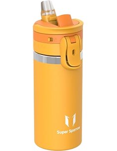 Sparrow Children's Water Bottle – 500 ml – TouchFlow Stainless Steel Thermal Bottle with Straw – BPA-Free Thermos – Anti-Leak Wa