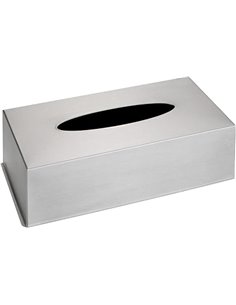 Wenko Porta pañuelos de Papel Acero INOX, Acero Inoxidable, 25 x 8 x 12 cm, Satinado