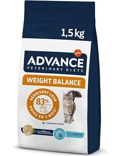 Advance Veterinary Diets Weight Balance, Pienso para Gatos con Problemas de sobrepeso, 1,5kg