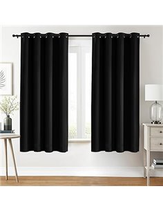 Utopia Bedding Opacas Cortinas Salon Modernas 2 Piezas 117x183 cm, Negro - Cortinas Térmicas Aislantes Frío Calor y para Dormito