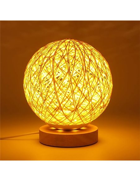 DEECOZY Lámpara de mesa de cristal (amarillo)