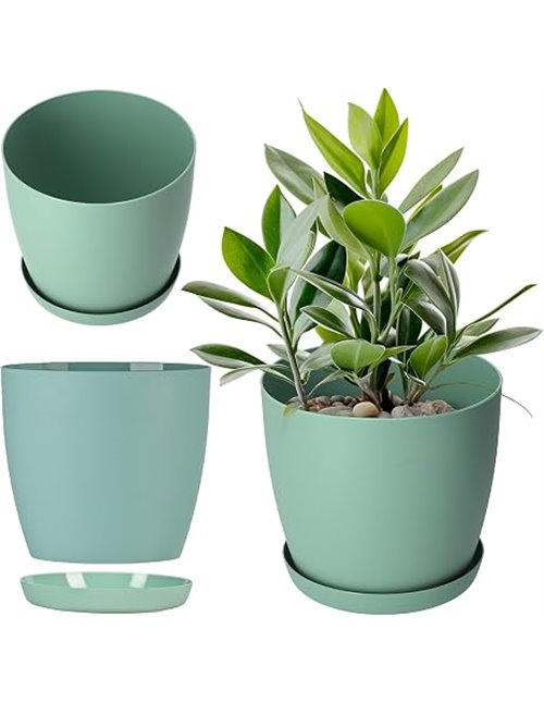 KADAX Decorative Plant Pot 12 cm Mint for Living Room, Bathroom, Balcony, Brings Colour and Freshness