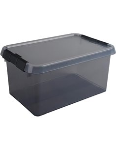 helit H6164908 - Caja de almacenaje "the comfort-line" 6 L, gris transparente, caja de almacenaje con tapa