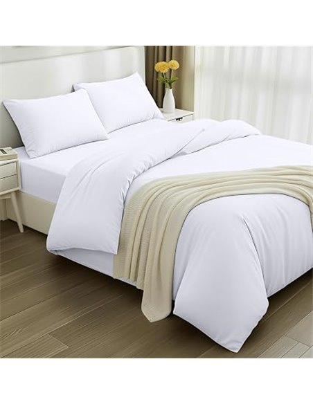 Utopia Bedding - Duvet cover for 135 beds, fitted sheet 135 x 190 cm and pillowcases (50 x 75 cm) - duvet cover 200 x 200 cm - S