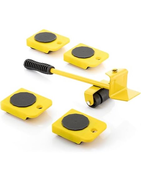 InnovaGoods® Set para Elevación,Transportador de Muebles con Ruedas HeavEasy, Herramienta de Elevación y Transporte, 5 Piezas, F