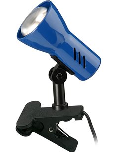 BRILONER - 2794-010P – Clamp Lamp with Cable Switch, Rotary, Desk Lamp, Flexo Desk, Reading Lamp, Blue Color, Clamp Lamp, 40 W