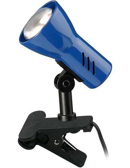 BRILONER - 2794-010P – Clamp Lamp with Cable Switch, Rotary, Desk Lamp, Flexo Desk, Reading Lamp, Blue Color, Clamp Lamp, 40 W