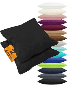 npluseins 2X Funda cojin 40x60, 100% algodón Jersey, Fundas de Cojines con diseño Liso y Transpirable, con Cremallera, 1179.1539
