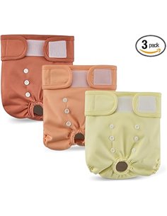 Amazon Basics - Pañales lavables para perros hembra, talla M paquete de 3