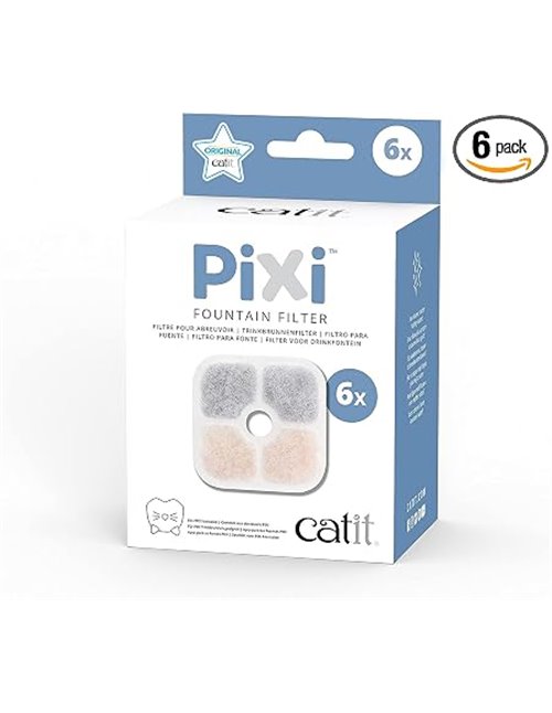 Catit Pixi Filtro para bebederos fuente, 6 unidades