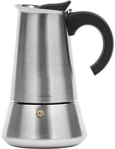 Jata Hogar CAX110 - Cafetera Italiana Inducción 10 Tazas Acero Inoxidable, Cafetera Moka Espresso, Compatible con Todas las Coci