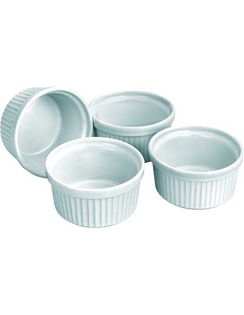 IBILI Ibili_230010 Ramekin Mould, White, 9 cm, Set of 4