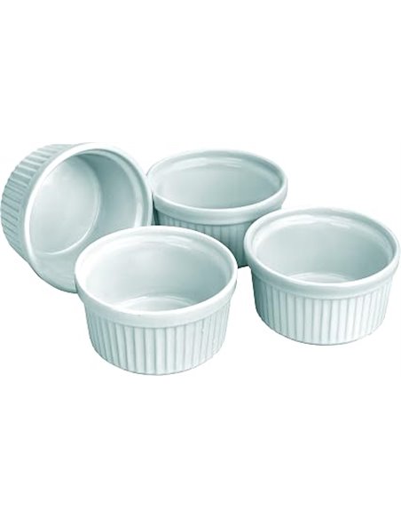 IBILI Ibili_230010 Ramekin Mould, White, 9 cm, Set of 4