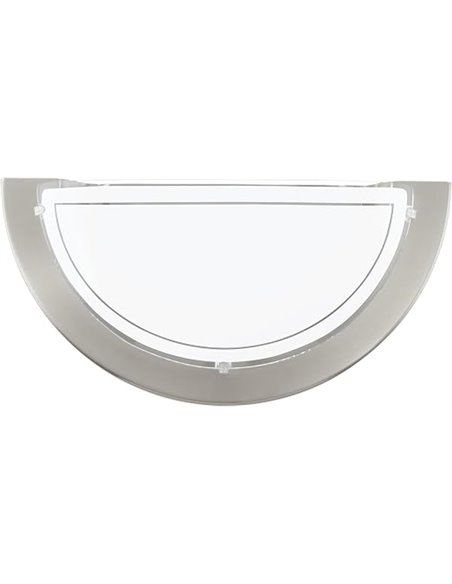 Eglo Planet 1 Aplique de pared de 1 foco, iluminación de pared para interiores de metal y cristal, aplique de salón en plata, bl