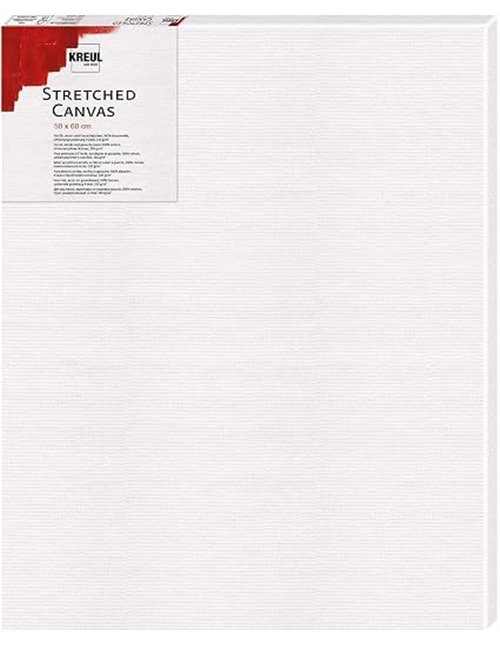 KREUL 595060 - Lienzo estirado, bastidor 50 x 60 cm en calidad principiante, ideal para pinturas acrílicas y gouache, lienzo de 