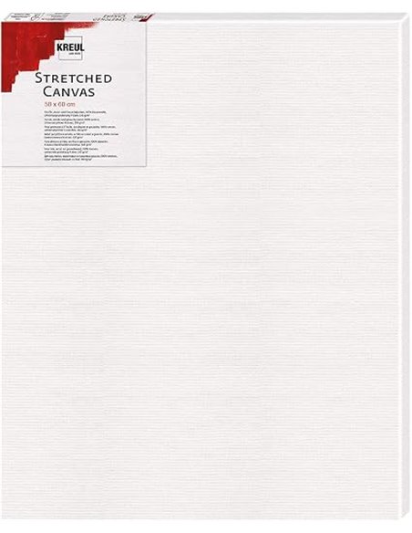 KREUL 595060 - Lienzo estirado, bastidor 50 x 60 cm en calidad principiante, ideal para pinturas acrílicas y gouache, lienzo de 