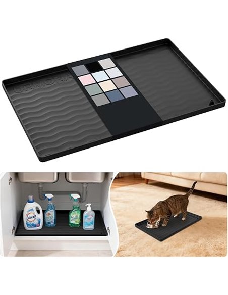 URMONA Under Sink Mat, Waterproof Shelf Liner for Kitchen and Bathroom, Cabinet and Countertop Protector, Organizer and Storage 