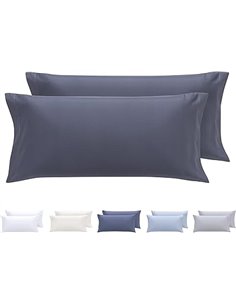 Todocama – Juego de 2 Fundas de Almohada, Microfibra Extra Suave, hipoalergénicas. Juego de 2-80x40 cm Gris Oscuro