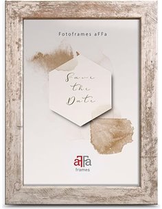 aFFa frames, Hekla, Marco de fotos de MDF, Fácil de limpiar, Rectángulo, Con frente de cristal acrílico, Pino blanqueado, 15 x 2
