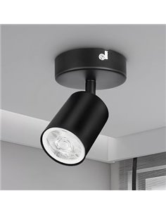 Foco de Pared GU10 para Interior, Focos para el techo Negro Ajustables y Giratorios, Lámpara de Pared GU10 Orientales para Cocin