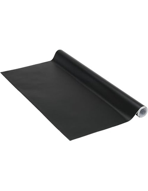 Venilia Lámina adhesiva, Mate Negro, 45cm x 2m, Espesor 160μ, Vinilo autoadhesivo para muebles o cocina, decorativas papel pinta
