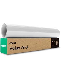 Cricut Vinilo Adhesivo Permanente - Rollo de Vinilo para Cricut - 30.5 cm x 3 m - Blanco - Vinilo Permanente para Manualidades, 