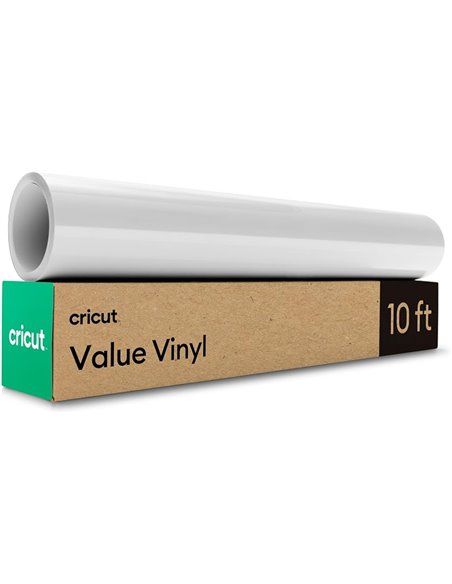 Cricut Vinilo Adhesivo Permanente - Rollo de Vinilo para Cricut - 30.5 cm x 3 m - Blanco - Vinilo Permanente para Manualidades, 