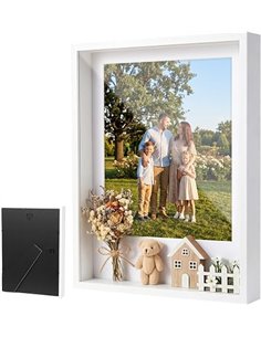 Marcos con Profundidad, Ideal para Objetos, Flores, Ramos de Boda y Recuerdos, Marcos de Fotos 3D 31 x 22,5 x 4,5 cm, Marco Cuad