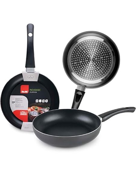IBILI 405018 Aluminium Indubasic Frying Pan, Black, 18 cm