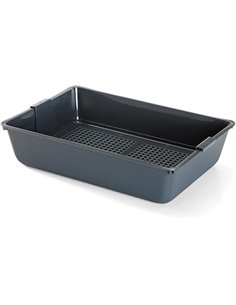 arenero Gato - Savic Litter Tray - Gris - Abierto - con tamiz - diseño práctico - fácil de Limpiar - 29,5x41,5x10 cm