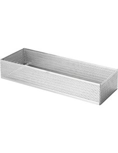 LACOR - 68590 - Molde Aro Rectangular Perforado 7 x 20 x 2 cm INOX