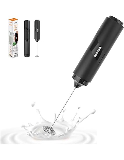 GRIFEMA Mini Frother Blender, Electric Foam Milk Blender 13000 RPM, Battery Powered, Ergonomic, Portability Milk Frother for Cap