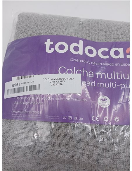 Todocama - 230x260cm. Colcha Multiusos Sofa, Manta Foulard, Plaid para Cama, Cubresofa Cubrecama, Jarapas.