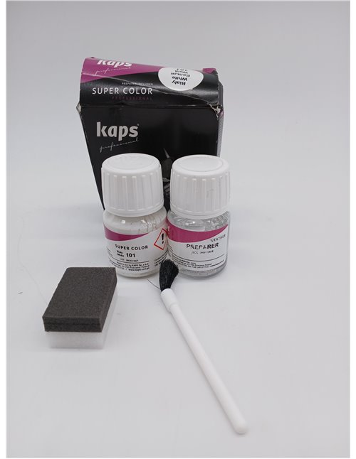 Tinte con Imprimación para Zapatos y Bolsos Textiles Y de Cuero Natural Y Sintético, Kaps Super Color And Preparer, 70 Colores (