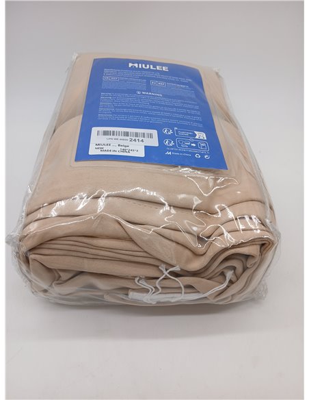 MIULEE Cortinas Opacas con Cinta Fruncida 2 Piezas 140x245 CM, Beige Cortina Ventana Dormitorio Modernas Cortina Anti Luz, Salon