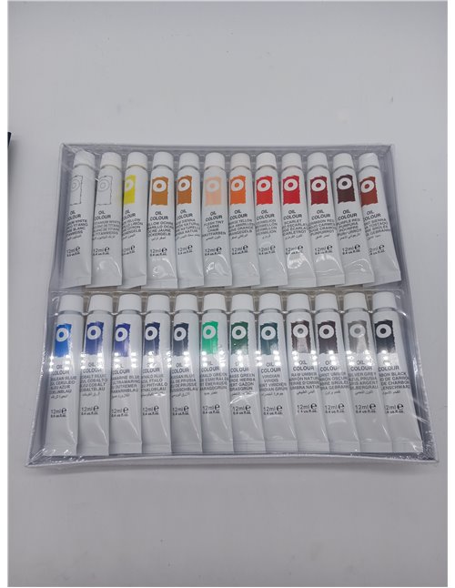 Rayher 38919000 Set de pinturas al óleo, 24 colores. Para artistas principiantes y expertos