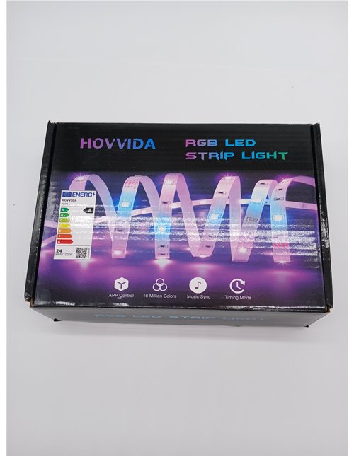 HOVVIDA Tira LED 5M, 30 LED/Metro, 1x5M, 24V RGB Luces LED, 150 LED, APP y Mando a distancia, Modo de Música, LED para Habitació