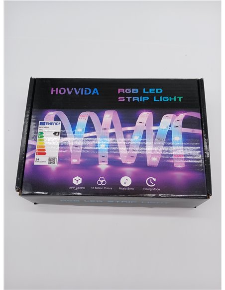 HOVVIDA Tira LED 5M, 30 LED/Metro, 1x5M, 24V RGB Luces LED, 150 LED, APP y Mando a distancia, Modo de Música, LED para Habitació