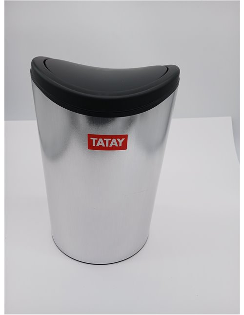Tatay Papelera Baño con Tapa Basculante 6L | Diseño Compacto y Moderno | Material Resistente y Fácil de Limpiar | Medidas 19 x 1