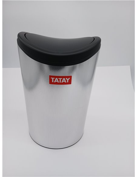 Tatay Papelera Baño con Tapa Basculante 6L | Diseño Compacto y Moderno | Material Resistente y Fácil de Limpiar | Medidas 19 x 1