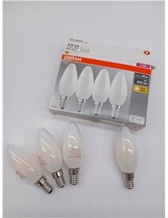 OSRAM LED BASE B40, paquete de 4 bombillas, reemplaza bombillas incandescentes tradicionales de 40W, 4W, blanco cálido (2700K),  2