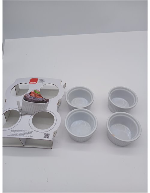 IBILI Ibili_230010 Ramekin Mould, White, 9 cm, Set of 4
